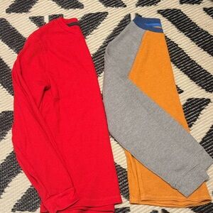 Old Navy Red and Mustard Crewneck Sweaters